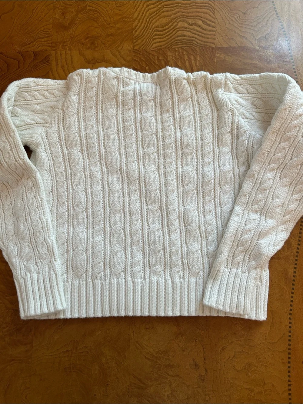 Ralph Lauren White Cable Knit Sweater - Kids
